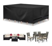 Richwon Housses rectangulaires imperméables et robustes pour meubles de terrasse, meubles d'extérieur sectionnels d'extérieur, 228,6 x 162,6 x 71,1 cm (L x l x H), noir