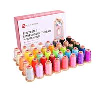 RICHWORD Kit de fil à broder en polyester 40 couleurs 800 m (550Y) par bobine, pour machines à broder et machines à coudre