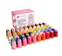 RICHWORD Kit de fil à broder en polyester 60 couleurs 800 m (550Y) par bobine, pour machines à broder et machines à coudre