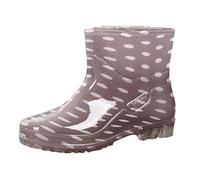 Richymfa Bottes de pluie pour femme rembourrées imperméables, bottines coupe-vent, colorées, chaussures plates confortables de jardin, chaussures de travail, bottes de pluie moyenne, hauteur bottine