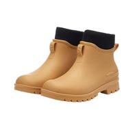 Richymfa Bottes En Caoutchouc Femmes De Pluie Colorées Antidérapant Chaussures Coupe Vent Confortable Bottines Moyenne Hauteur Confortable Cheville Boot Plat Chelsea Bottes De Couleur Unie Bottes