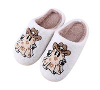 Richymfa Chaussons d'hiver élégants pour femme : chaussons Halloween légers amusants Slippers Pumpkin Slip on Slide Poilu Causal Shoes Couple Chaussons d'hiver fille, C, 38 EU
