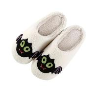 Richymfa Chaussons d'hiver pour femme et homme confortables : pantoufles pour Halloween, antidérapant, éponge, pantoufle Scream Ghostface, plat chaudes, vintage, chaussures d'invité, pantoufles