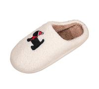 Richymfa Chaussons pour femme de Noël amusants pour homme d'hiver de la maison en carton pantoufle souple pour animaux Slippers unisexe léger cadeau pour femme et homme, Blanc, 45/46 EU
