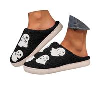 Richymfa Pantoufles d'Halloween pour Femmes Peluche, Chaussons Citrouille d'Halloween Antidérapant Coton Pantoufle Pumpkin Drôle Multiple Élégant Causal Shoes Famille Slippers Femmes Chaussures, A, 42