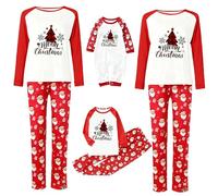 Richymfa Pyjama de Noël en famille coordonné, pyjama assorti couple de Noël femme homme garçon pyjama de Noël famille ras du cou pyjama famille coordonné deux pièces pyjama de Noël 2025, 03#Rose, XXXL