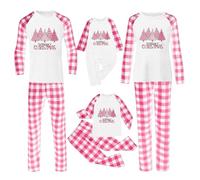 Richymfa Pyjama de Noël en famille coordonné, pyjama assorti couple de Noël femme homme garçon pyjama de Noël famille ras du cou pyjama famille coordonné deux pièces pyjama de Noël 2025, 01#Rose, 0-3