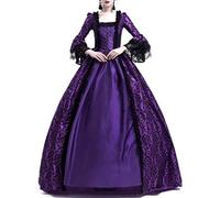 Richymfa Robe d'Halloween Renaissance Femme Élégante Robe de Soirée avec Manches Trompette Grande Taille Robe de Cérémonie Longue avec Lacets Curvy Costumes d'Halloween de Soirée Princesse
