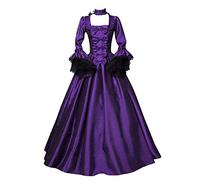 Richymfa Robe médiévale Femme Renaissance Élégante Robe de Cocktail à Manches Évasées Grande Taille Maillot Gothique Long Vert Vintage Costumes D'Halloween de Soirée Princesse