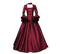 Richymfa Robe médiévale Femme Renaissance grande taille Robe de Cérémonie avec Manches Trompette Curvy Maillot Gothique Long Lacets Vintage Costumes D'Halloween de Soirée Princesse