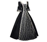 Richymfa Robe médiévale Femme Renaissance grande taille Robe de Cocktail à Manches Évasées Élégant Maillot Gothique Long Vert Vintage Costumes Moyen Âge Reine Victorienne pour Carnaval