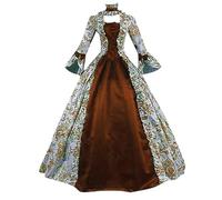 Richymfa Robe médiévale Femmes Renaissance grande taille Robe de Soirée avec Manches Évasées Élégant Maillot Gothique Long Vert Vintage Vêtements Médiéval Reine Victorienne pour Halloween