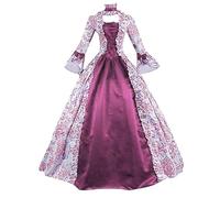Richymfa Robe médiévale Femmes Renaissance grande taille Robe de Soirée avec Manches Évasées Élégant Maillot Gothique Long Vert Vintage Vêtements Médiéval Reine Victorienne pour Halloween