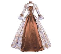 Richymfa Robe médiévale Femmes Renaissance grande taille Robe de Soirée avec Manches Évasées Élégant Maillot Gothique Long Vert Vintage Vêtements Médiéval Reine Victorienne pour Halloween