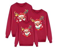 Richymfa Sweatshirt de Noël à manches longues avec imprimé renne sans capuche col rond coordonnées de Noël ensemble d'hiver chandails de Noël famille pour homme femme enfant, A03, 5-6 ans