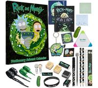 RICK AND MORTY Calendrier de L'avent 2026 Papeterie Enfant avec 24 Surprise | Compte à Rebours Noel avec Papeterie, Autocollants Amusants, Tampons et Plus Accessoires Sympas, Cadeau Enfant et Ados