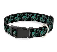 Rick and Morty Collier pour Chien avec Boucle en Plastique Motif Monstre psychédélique Noir/Vert 21,6 à 30,5 cm de Large