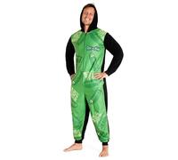 RICK AND MORTY Combinaison Pyjama Homme Hiver, Grenouillère Adulte en Polaire Humoristique, Onesie Adulte Humour (Vert/Noir, 3XL)