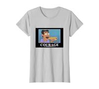 Rick and Morty Courage Poster T-Shirt, Femme, Argent, XXL