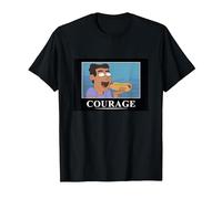 Rick and Morty Courage Poster T-Shirt, Homme, Noir, M