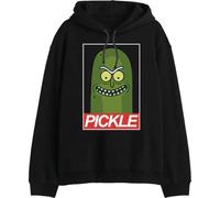 RICK AND MORTY Legend Icon Officiel Pickle Rick imprimé Hooded Sweatshirt Homme -Coupe Standard Winter Wear avec Capuche à Cordon de Serrage et Poche Kangourou,Noir, Taille M