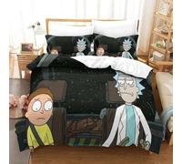 Rick And Morty Microfibre Douce Facile D'entretien Housse De Couette De Parure De Convient ¿¿ Toutes Les Personnes Pi¿¿Ces Quilt Cover Fermeture ¿¿ Glissi¿¿Re King£¿Xcm£©