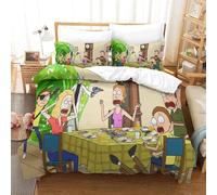 Rick And Morty Microfibre Douce Facile D'entretien Housse De Couette De Parure De Convient ¿¿ Toutes Les Personnes Pi¿¿Ces Quilt Cover Fermeture ¿¿ Glissi¿¿Re King£¿Xcm£©