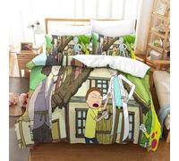 Rick And Morty Microfibre Douce Facile D'entretien Housse De Couette De Parure De Convient ¿¿ Toutes Les Personnes Pi¿¿Ces Quilt Cover Fermeture ¿¿ Glissi¿¿Re Double£¿Xcm£©