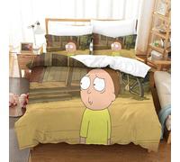 Rick And Morty Microfibre Douce Facile D'entretien Housse De Couette De Parure De Convient ¿¿ Toutes Les Personnes Pi¿¿Ces Quilt Cover Fermeture ¿¿ Glissi¿¿Re King£¿Xcm£©