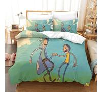 Rick And Morty Microfibre Douce Facile D'entretien Housse De Couette De Parure De Convient ¿¿ Toutes Les Personnes Pi¿¿Ces Quilt Cover Fermeture ¿¿ Glissi¿¿Re Double£¿Xcm£©