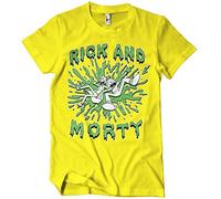 Rick and Morty Officiellement sous Licence Splash Hommes T-Shirt (Jaune), XX-Large