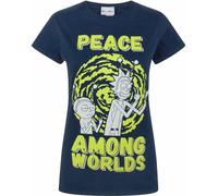 Rick And Morty - "Peace Among Worlds" T-Shirt für Damen NS7698 (XXL) (Blau)