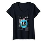 Rick and Morty Pixel Meeseeks T-Shirt avec Col en V