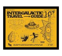 RICK AND MORTY - Poster encadré INTERGALACTIC TRAVEL GUIDE (40 cm x 30 cm) (Jaune/Noir)