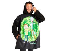 RICK AND MORTY Pull Plaid Homme Sweat Oversize en Polaire Poncho Polaire Homme Taille Unique Adulte Ado