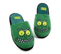 Rick et Morty Mens Slippers Adults Pickle Rick Green House Sliders