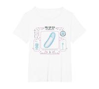 Rick et Morty Merch Pickle Science Focus T-Shirt, Femme Grandes Tailles, Blanc, 3X
