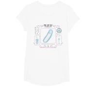 Rick et Morty Merch Pickle Science Focus T-Shirt, Fille, Blanc, XS