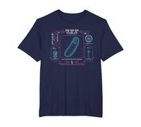 Rick et Morty Merch Pickle Science Focus T-Shirt, Homme Grandes Tailles, Bleu Marine, 3X Tall