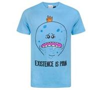 Rick et Morty - T-shirt Monsieur Larbin 'Existence Is Pain' - Homme (L) (Bleu) - UTNS4421 Bleu