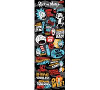 Rick & Morty - Poster de porte - Citations - Personnages + 1 paquet de tesa Powerstrips® - contenu 20 pièces