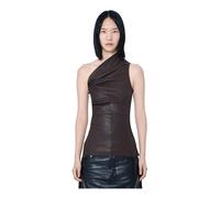 Rick Owens - Athena One-Shoulder Tank Top - Femme - Tops - Brun - Taille: 42 FR