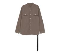Rick Owens - Chemise Jumbo en Coton - Homme - Chemises - Gris - Taille: S