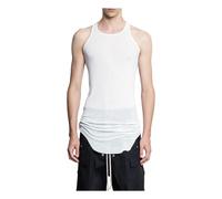 Rick Owens - Forever Basic Rib Tank - Homme - Tops - Blanc - Taille: XL