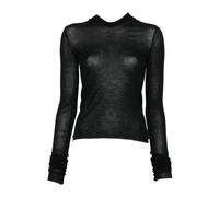 Rick Owens - Haut à Capuche Noir Côtelé - Femme - Pulls - Noir - Taille: 38 FR