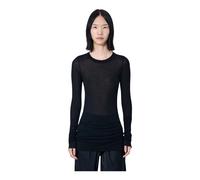 Rick Owens - Haut en maille transparente à manches longues - Femme - Tops - Noir - Taille: 42 FR