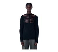 Rick Owens - Haut en Tricot Mélangé Laine Distressed - Homme - Pulls - Noir - Taille: M