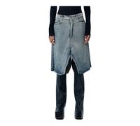Rick Owens - Jupe en Denim Découpée - Femme - Jupes - Bleu - Taille: W27