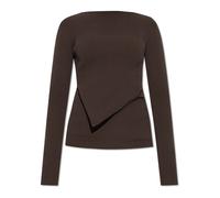 Rick Owens - Ribbed Knit Babel Sweater - Femme - Tops - Brun - Taille: 40 FR