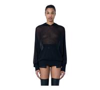 Rick Owens - Sweat à capuche en maille résille - Femme - Sweatshirts et sweats à capuche - Noir - Taille: 40 FR